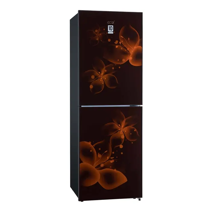 ECO+ 202 LITER FRAMELESS GLASS DOOR FRIDGE MAGNOLIA BROWN WITH BASE - Image 2