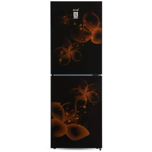 ECO+ 202 LITER FRAMELESS GLASS DOOR FRIDGE MAGNOLIA BROWN WITH BASE