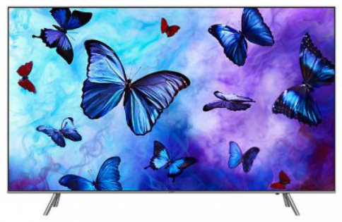 Triton 50 inch flat LED panel Smart Television screen with Full HD Wi-Fi clarity, showing blue and purple butterflies in the sky backdrop.